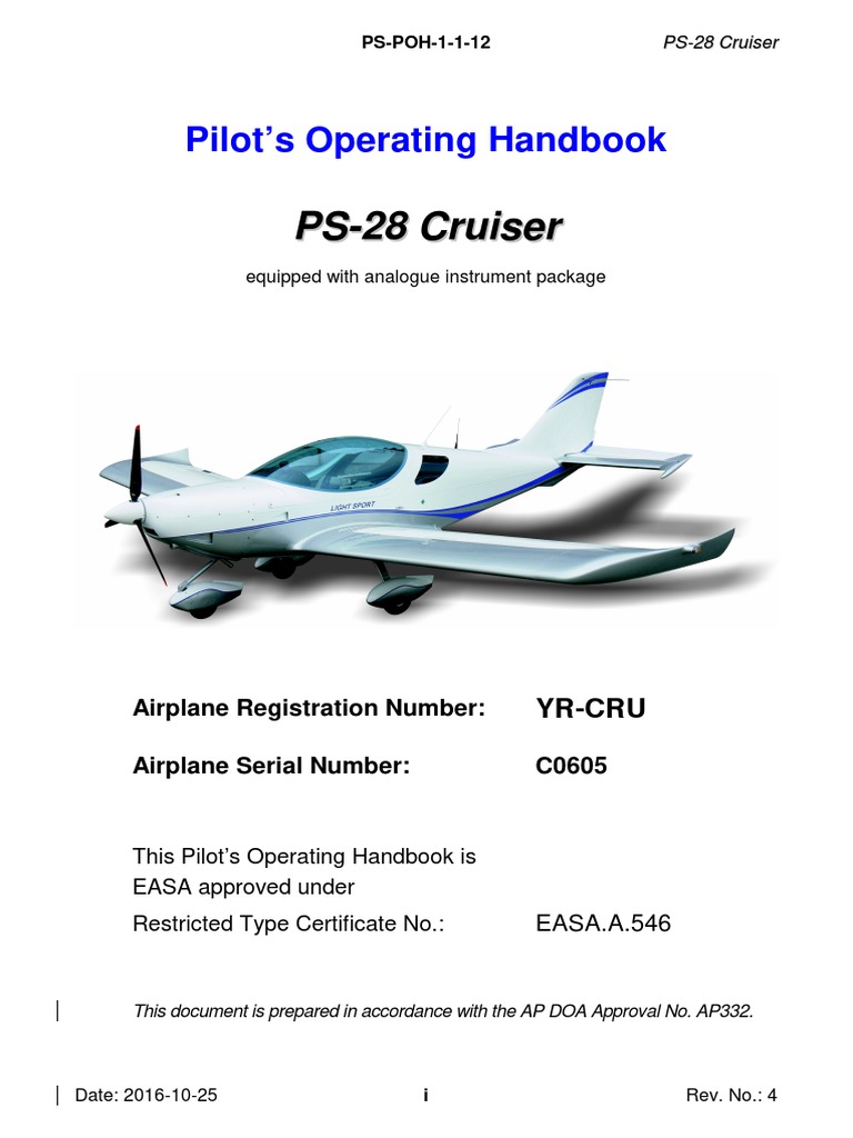 Pilot's Operating Handbook PS-28 Cruiser | PDF | Visual Flight Rules ...