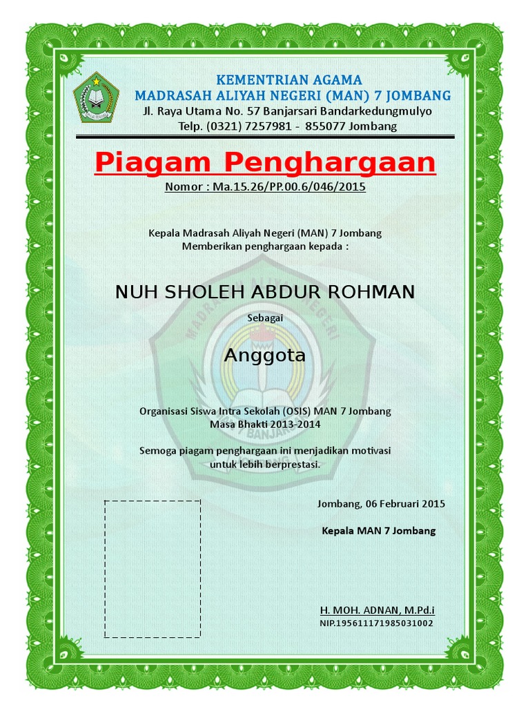 Piagam Osis 2