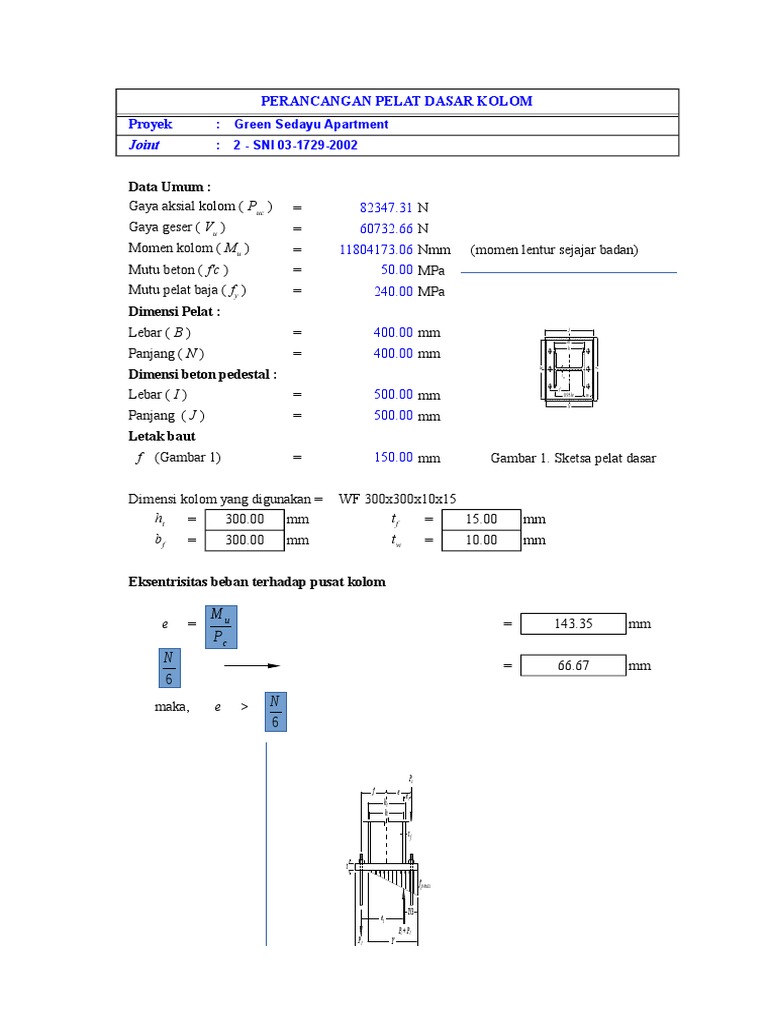 Desain Baseplate & Angkur (Jepit) | PDF