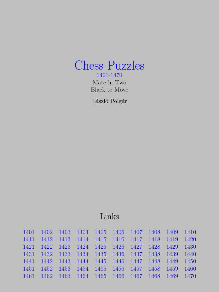Black's Mate in 2 Chess Puzzles | PDF | Chess | Chess Theory
