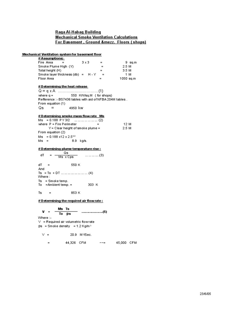 Mechanical Smoke Ventilation Design Guide | PDF | Duct (Flow ...