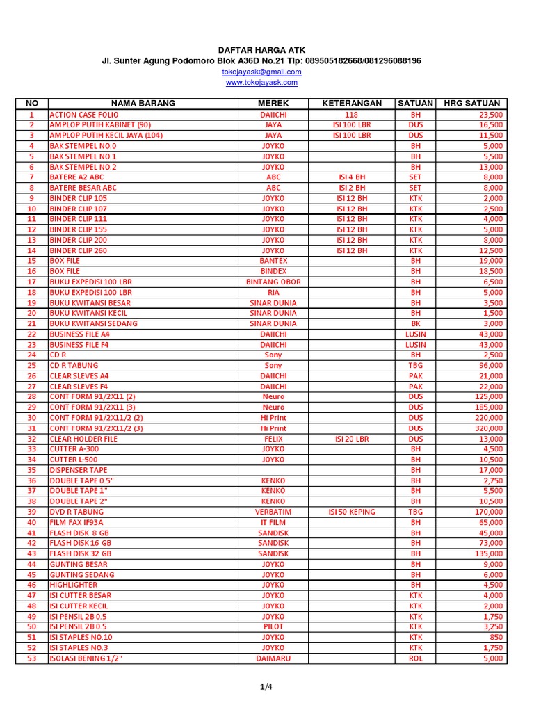 Price List PDF | PDF