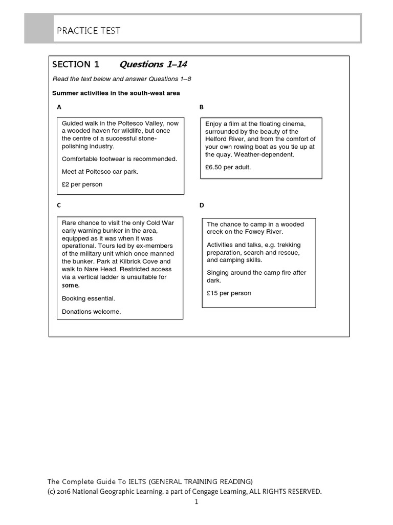 IELTS General Training Reading Practice | PDF | Textiles | Weaving