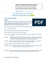 Exemple de contrat d'entretien de pompe à chaleur Air / Air