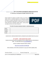 Kit GDPR Declaratie Acceptare Politcia Operativa Privind Scuritatea Echipamentelor Personale Byod