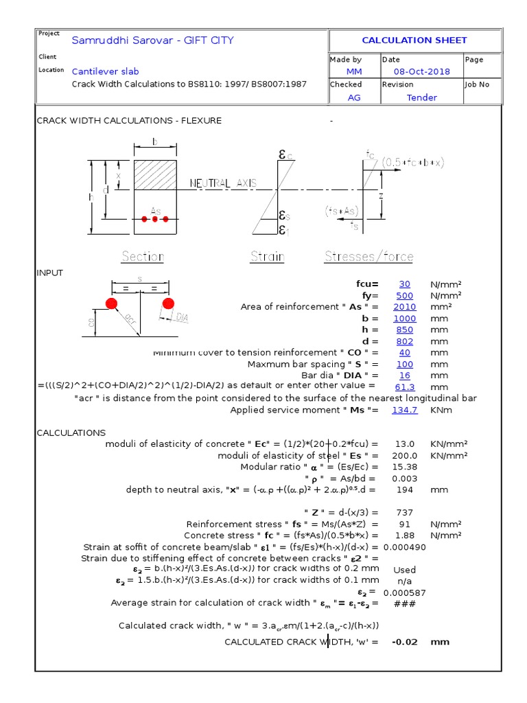 Cantilever Slab Design Calculations | PDF | Solid Mechanics | Civil ...
