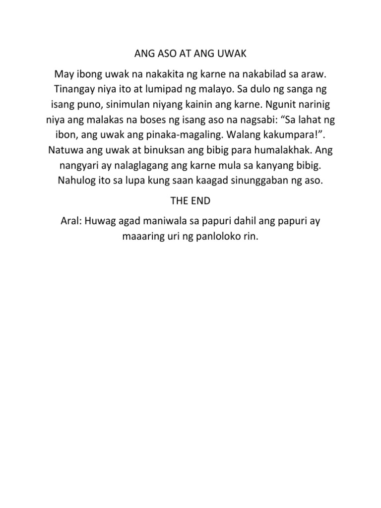 Ang Aso At Ang Uwak Pdf