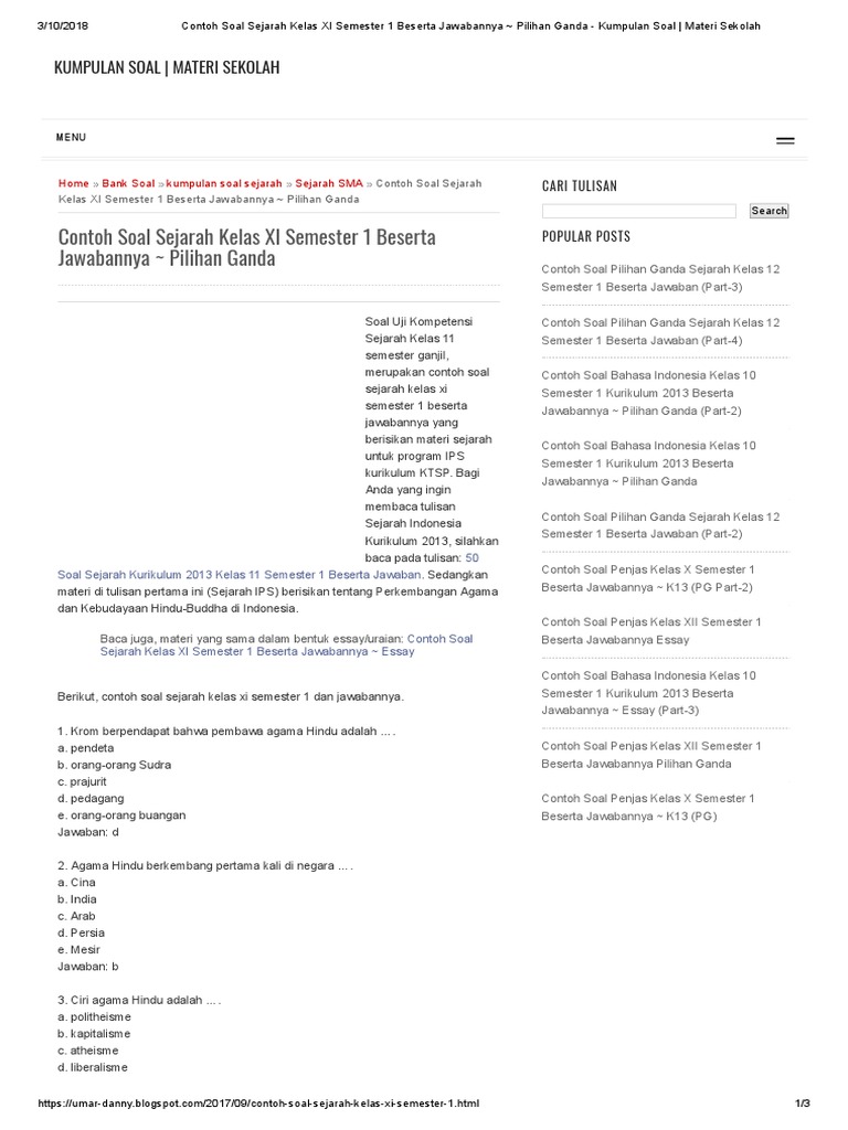 Soal Sejarah Kelas 10 Materi Azoikum