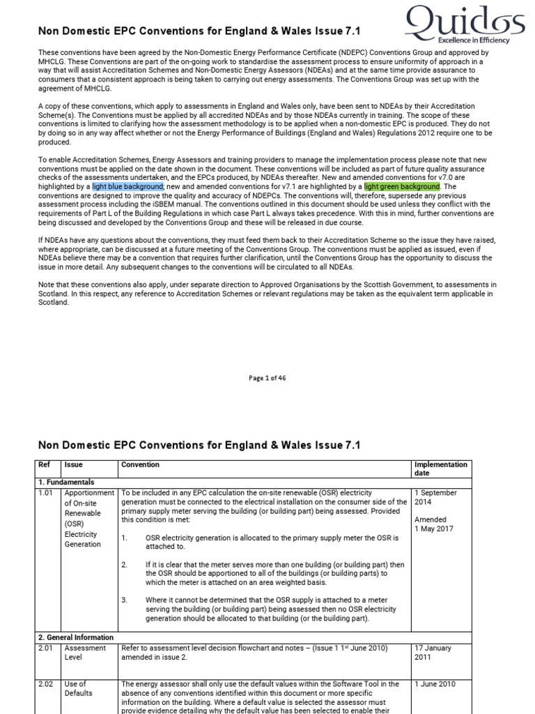 Non-Domestic EPC Conventions Overview | PDF | Window | Address (Geography)