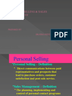 Personal Selling & Sales Management: Prepared by Brahma Reddy.K 0911A21