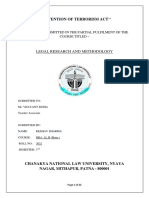 "Prevention of Terrorism Act'': Legal Research and Methodology
