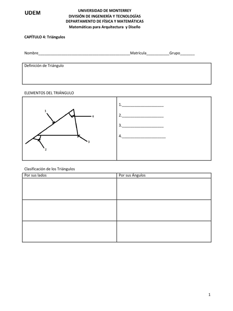 Copia de Hoja de Trabajo Triangulos | PDF | Triángulo | Enseñanza de ...