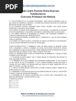 Simulado Sobre Período Entre-Guerras_ Totalitarismos Concurso Professor de História