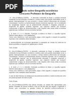 06. Simulado Sobre Geografia Econômica Concurso Professor de Geografia