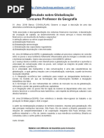 08. Simulado Sobre Globalização Concurso Professor de Geografia
