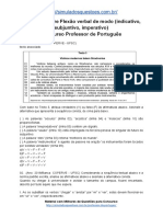 Simulado Sobre Flexão Verbal de Modo (Indicativo, Subjuntivo e Imperativo) Concurso Professor de Português