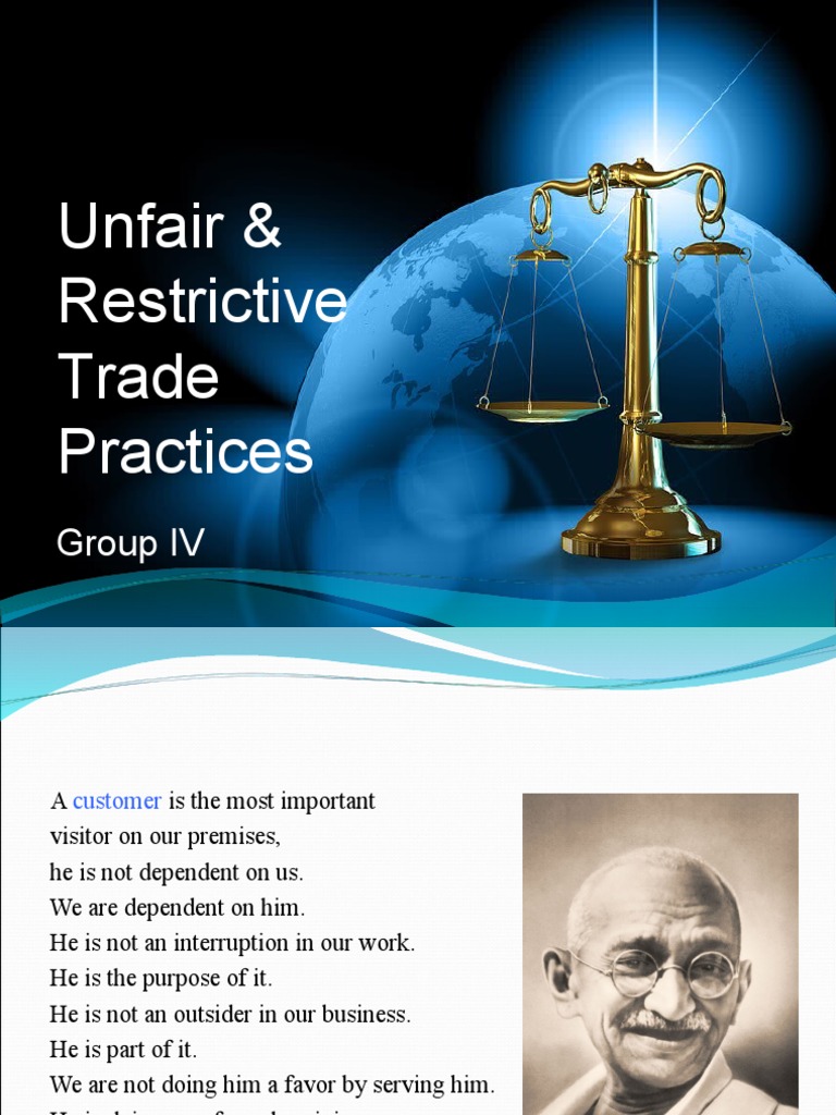 Unfair and Restrictive Trade Practices | PDF | Goods | Cartel