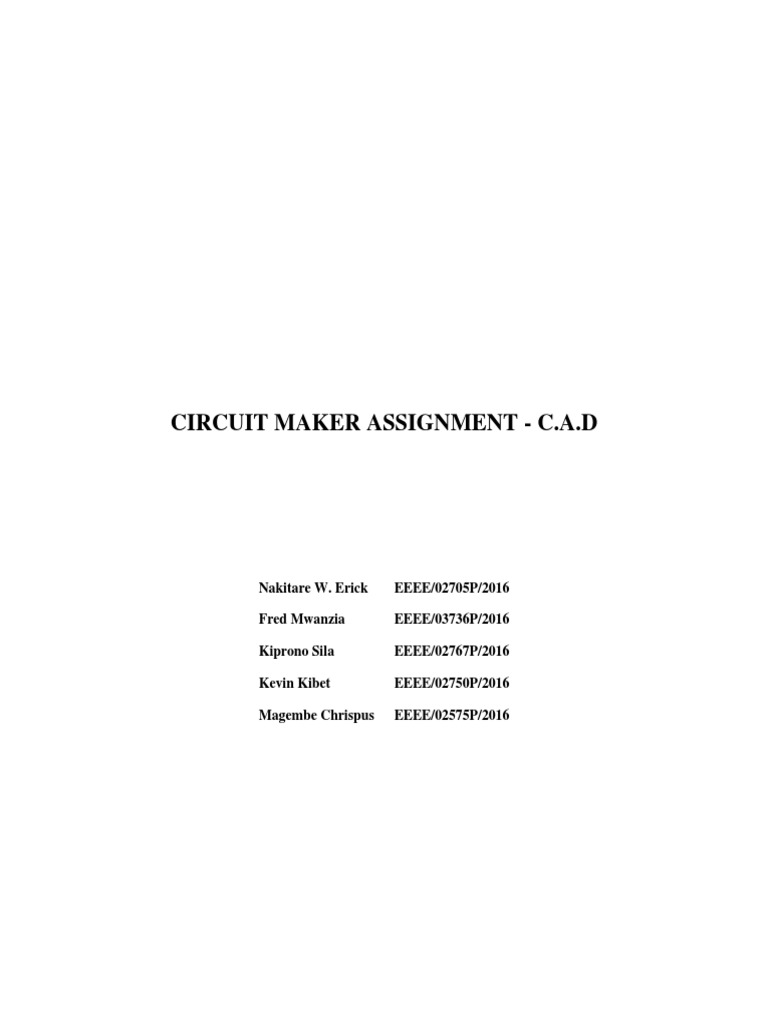 Circuit Maker Assignment C.A.D PDF