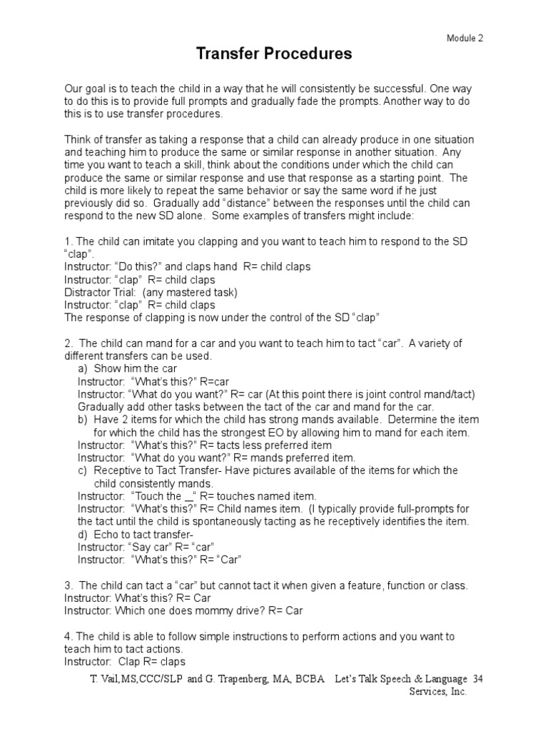 Effective Transfer Procedures in Teaching | PDF | Reinforcement | Learning