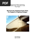 MSE Walls For Support of Highway Bridges