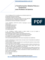 Simulado Sobre Transformações - Estados Físicos e Fenômenos Concurso Professor de Química 1 PDF