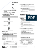 Unit 1 Revision Worksheet Physical Description: There Is/there Are + Some and Any