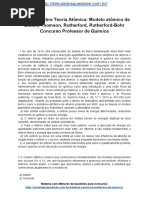 Simulado Sobre Teoria Atômica Modelo Atômico de Dalton Thomson Rutherford Rutherford Bohr Concurso Professor de Química