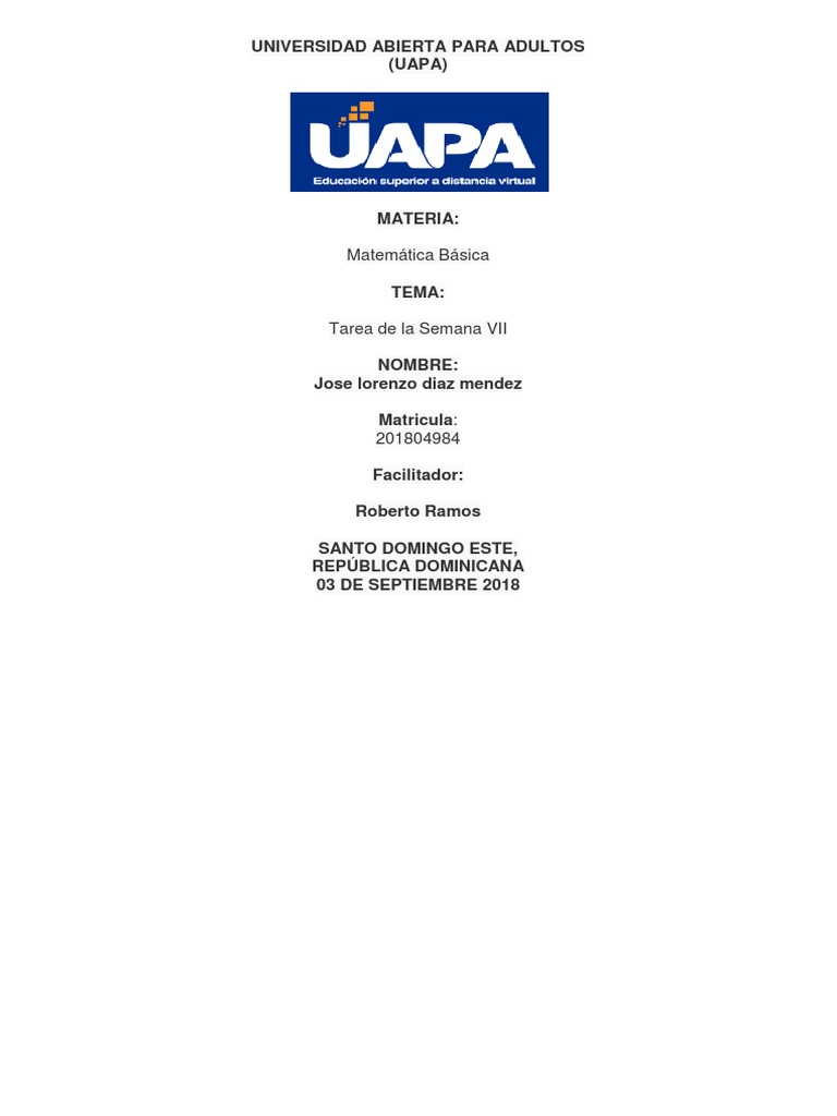 Tarea 7 Matematica Pdf
