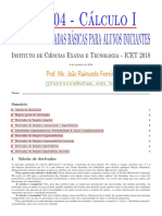 Tabela de Derivadas Básicas para Alunos Iniciantes