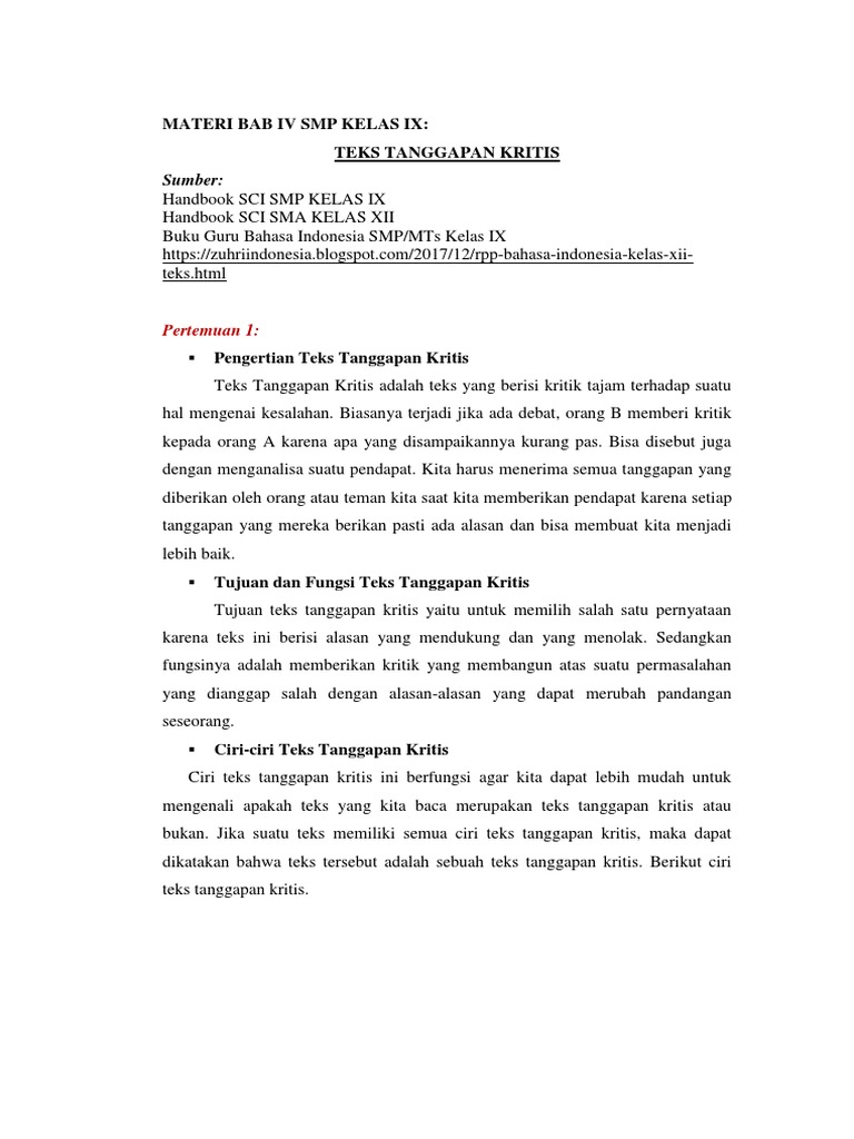 Contoh Teks Tanggapan Tentang Novel