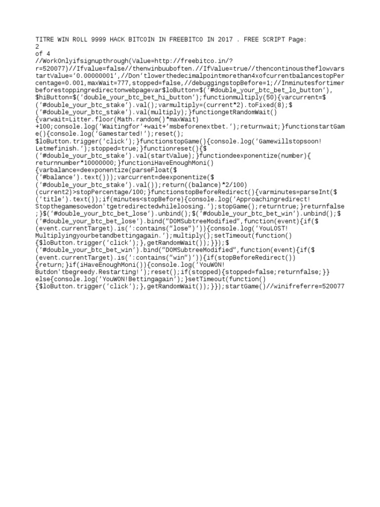 Freebitco - in Roll 9999 | PDF