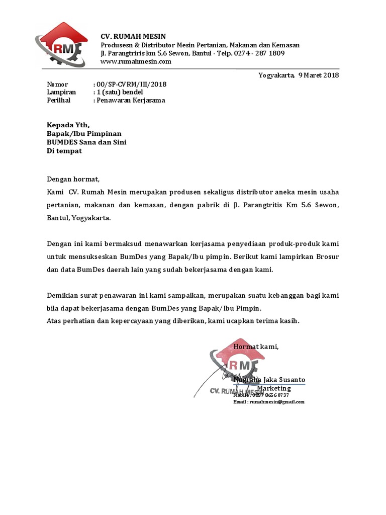 Surat Penawaran Bumdes