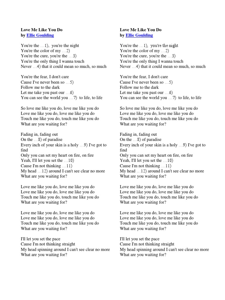 Love Me Like You Do Leisure