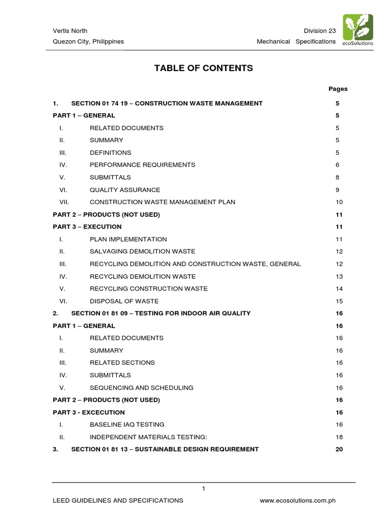 Leed Guidelines and Specifications Waste Management Recycling