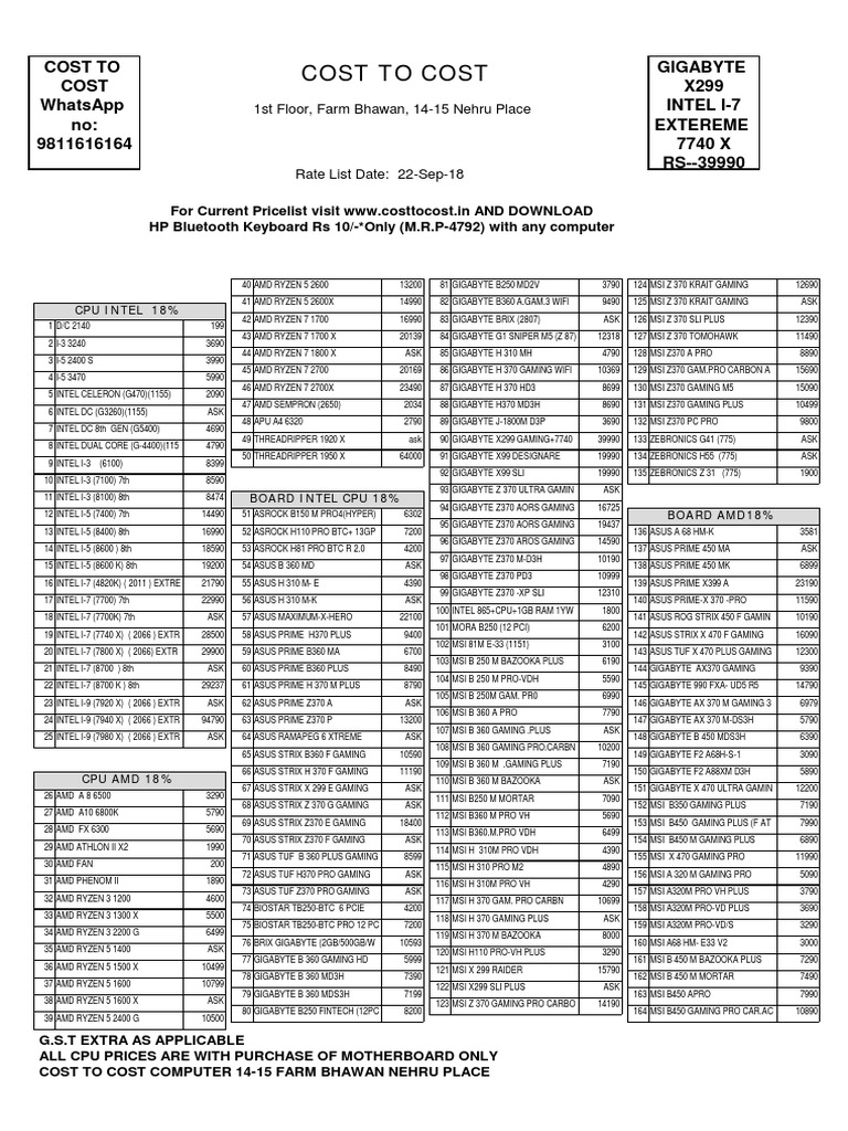 Computer Hardware Price List 2018 | PDF | Solid State Drive