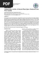 Download Antimicrobial Activity of Selected Plant Spices Marketed in The west anatolia by oskay SN39045317 doc pdf