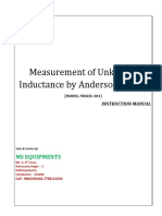 Measurement of Unknown Inductance by Anderson Bridge: Ms Equipments