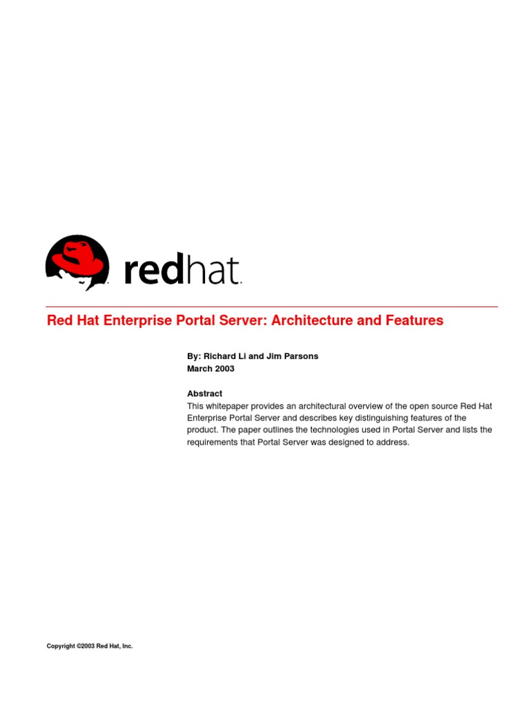 Red Hat Enterprise Portal Server Architecture and Features | PDF ...