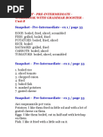 Snapshot - Pre-Intermediate - Ex 1 / Page 33