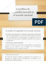 La Política de Seguridad Nacional en El Acuerdo