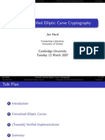 Formally Verified Elliptic Curve Cryptography: Joe Hurd