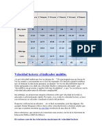 Velocidad Lectora Tabla y Teoría