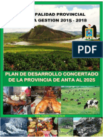 Propuesta de Plan de Desarrollo Concertado Anta Al 2025.