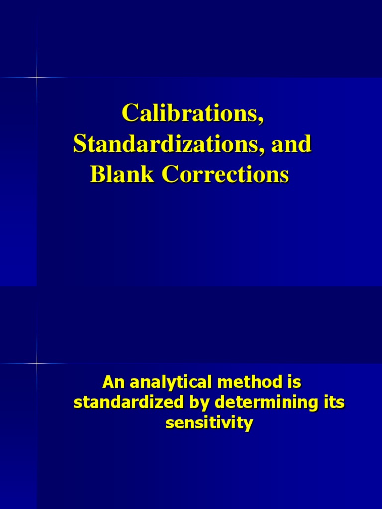 Calibrations and Standardization | PDF | Density | Calibration
