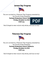 2018 Veterans Day Program Flyer