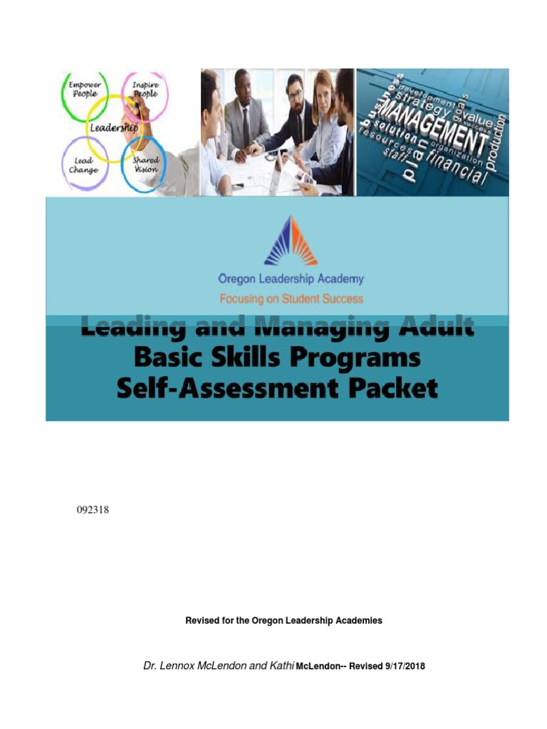 Selfassessment Packet 092318 | PDF | Curriculum | Educational Assessment