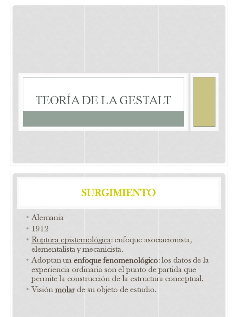 Teoría de la Gestalt | PDF | Percepción | Evaluación neuropsicológica