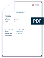 Assignment: B.tech Mechanical FET