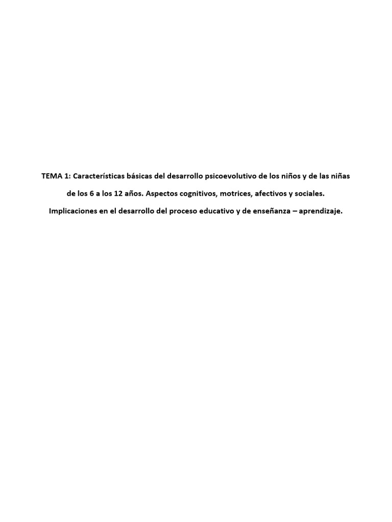 Tema 1 Oposicións Primaria Galicia PDF Educación primaria Aprendizaje