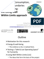 SUSTAINABLE CONSUMPTION THROUGH THE LENS OF PLANETARY BOUNDARIES AND HUMAN WELL-BEING: A Living Well Within Limits Approach